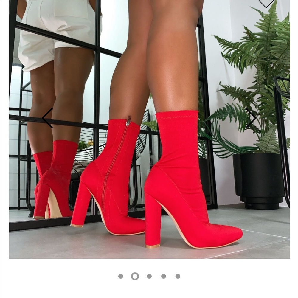 super cute red ankle boots